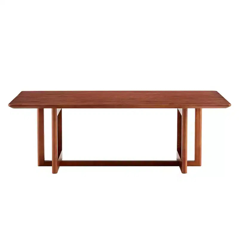 Tavolino da Caffè in Rattan 47W, Tavolino Cocktail in Legno, Tavolino Rettangolare da Divano, Naturale/Marrone-Modernluxe