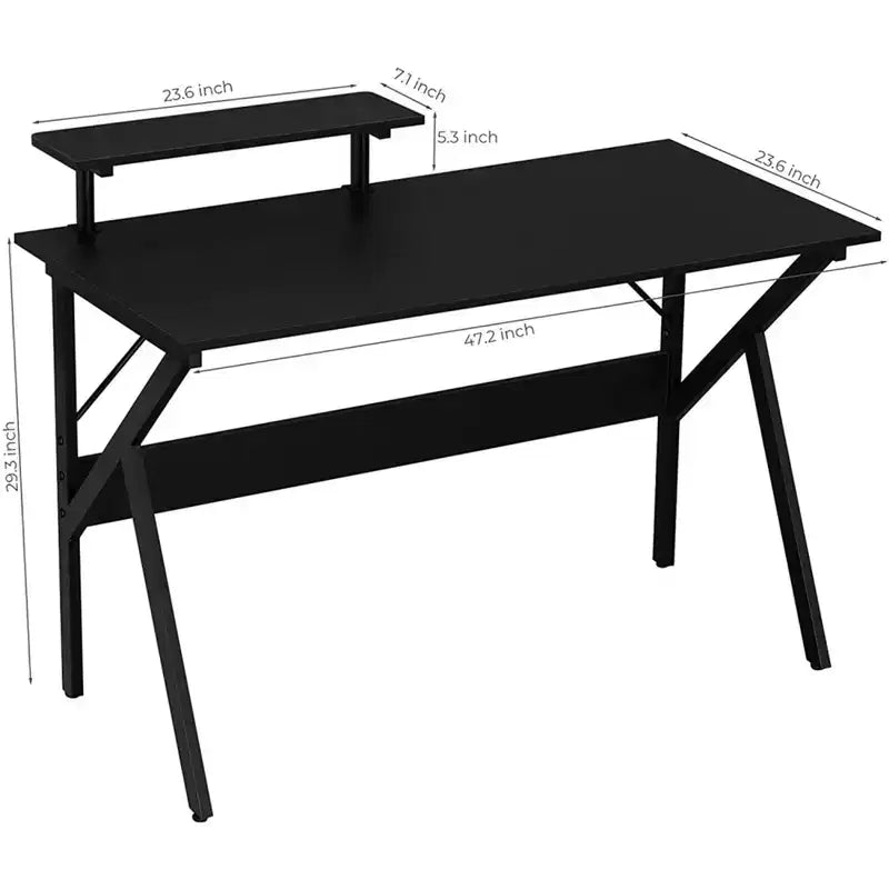 Scrivania da ufficio Greenforest con ripiano per monitor, scrivania per computer/gaming, nera, 120 cm