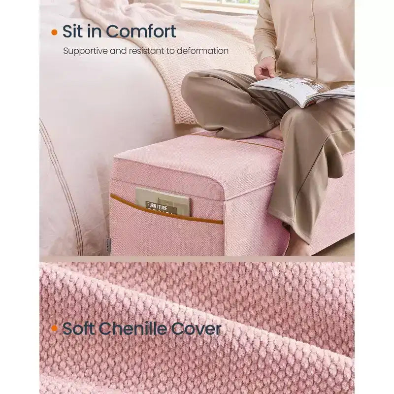 SONGMICS HOME Panca Contenitore Ottomana da 110 cm, Capacità 103 L, Poggiapiedi Contenitore per Camera da Letto