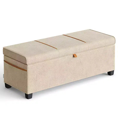 SONGMICS HOME 43.3 Storage Ottoman Bench 27 Gal (103 L) Capacity End-of-Bed Bench Ottoman with Storage for Bedroom