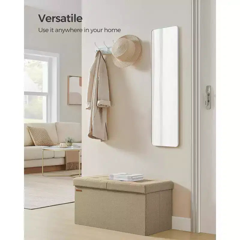 Baule portaoggetti in legno, apertura sicura 100x40x46,5 cm per l'organizzazione degli spazi domestici