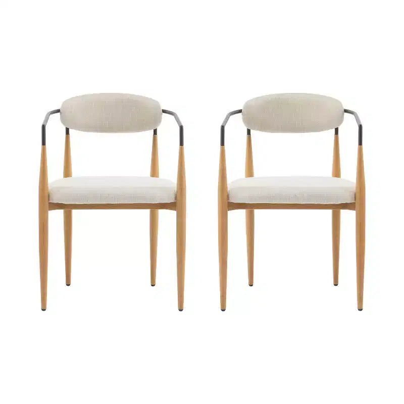 Christopher Knight Home Jaromir, sedie da pranzo moderne in ferro imbottito con schienale curvo aperto (set da 2)