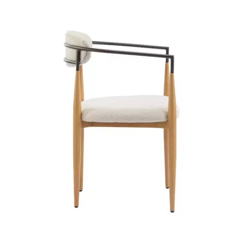 Christopher Knight Home Jaromir, sedie da pranzo moderne in ferro imbottito con schienale curvo aperto (set da 2)