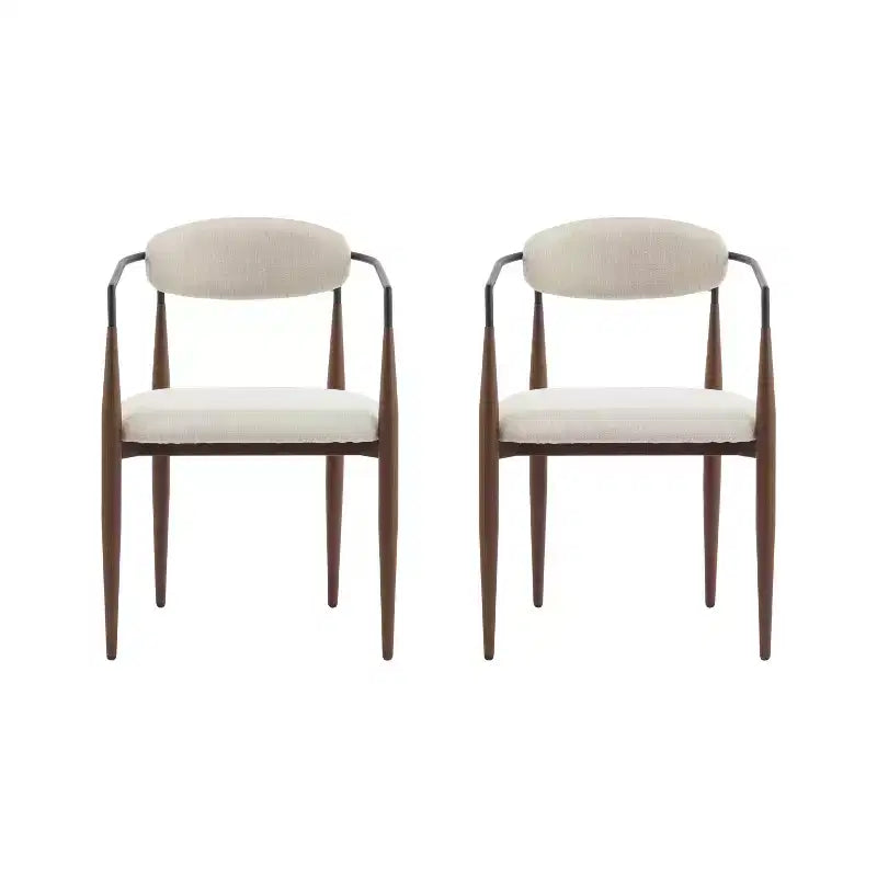Christopher Knight Home Jaromir, sedie da pranzo moderne in ferro imbottito con schienale curvo aperto (set da 2)