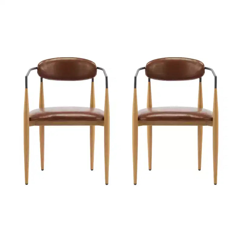 Christopher Knight Home Jaromir, sedie da pranzo moderne in ferro imbottito con schienale curvo aperto (set da 2)