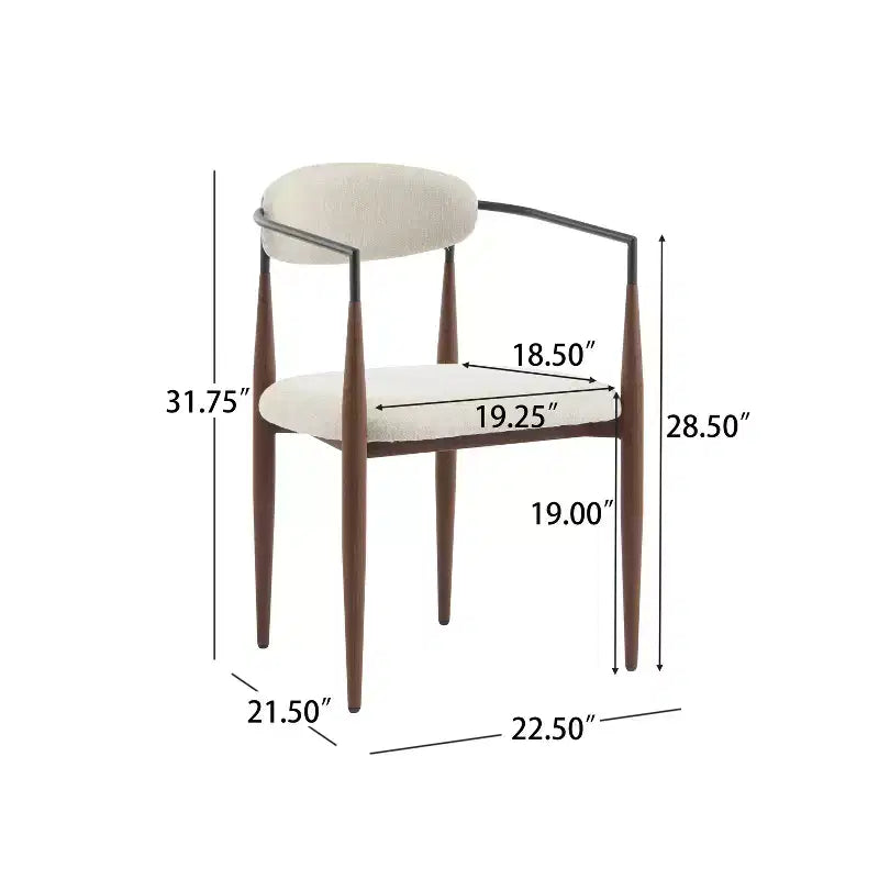 Christopher Knight Home Jaromir, sedie da pranzo moderne in ferro imbottito con schienale curvo aperto (set da 2)
