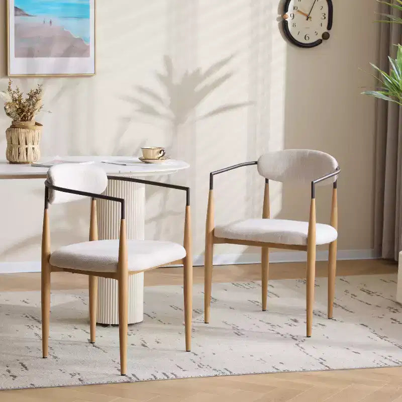 Christopher Knight Home Jaromir, sedie da pranzo moderne in ferro imbottito con schienale curvo aperto (set da 2)