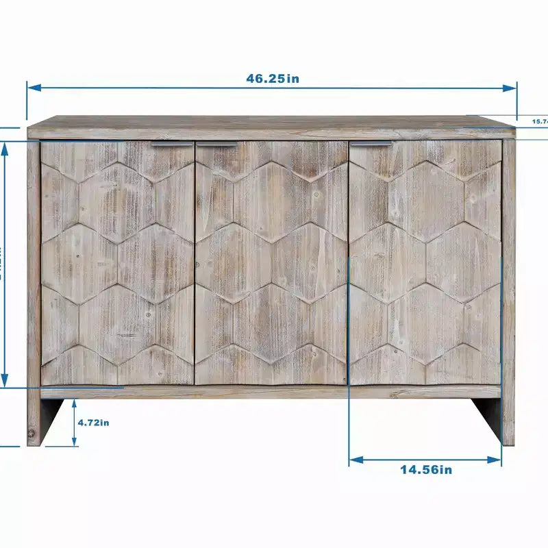 Mobile d'accento in stile rustico, credenza a 3 ante in legno, mobile da buffet, credenza, mobile contenitore