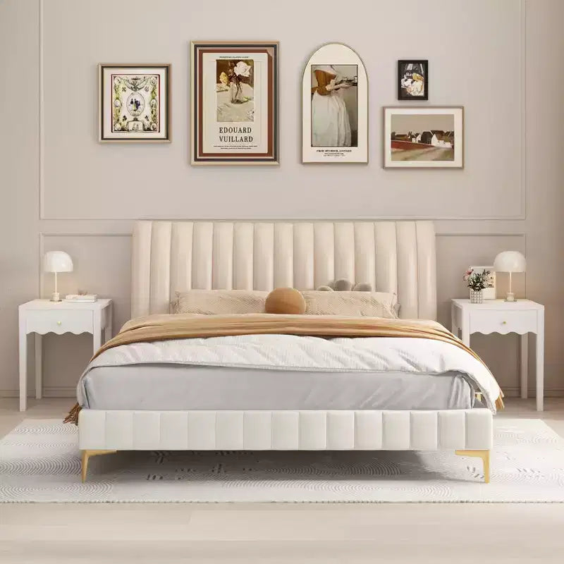 Tavolino Comodino Bianco Comodino Laterale Giocoso con Cassetto e Balza Ondulata - ModernLuxe
