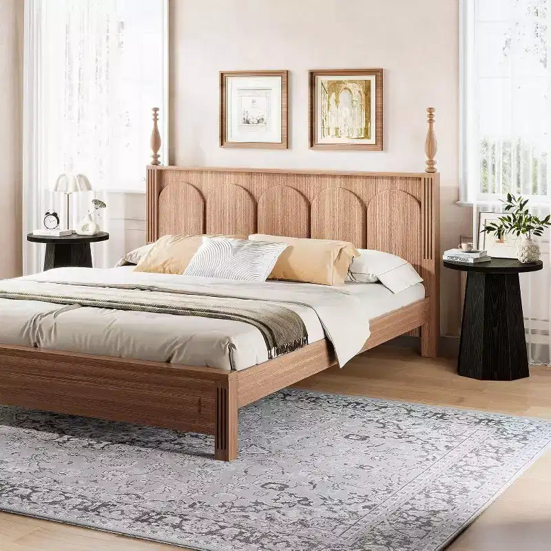 Tavolino rotondo con piedistallo Lantine, tavolino da divano in stile rustico con base ottagonale, comodino d'appoggio in legno per bevande (1, nero)