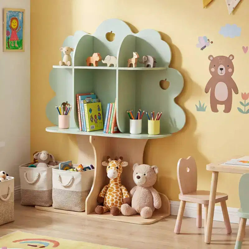 Costway 45 Libreria per bambini a forma di albero con scaffali aperti per angolo lettura, asilo nido, aula