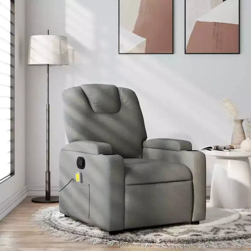 vidaXL Poltrona reclinabile 100% poliestere, metallo, compensato Singola