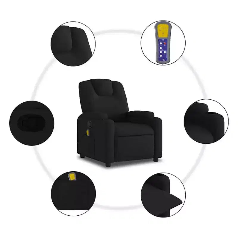 vidaXL Poltrona reclinabile 100% poliestere, metallo, compensato Singola