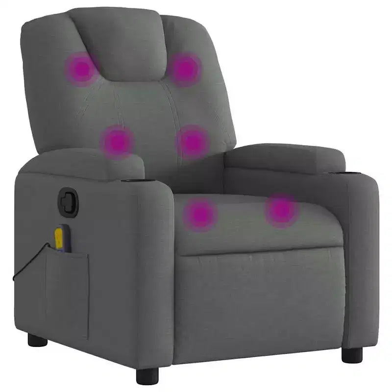 vidaXL Poltrona reclinabile 100% poliestere, metallo, compensato Singola