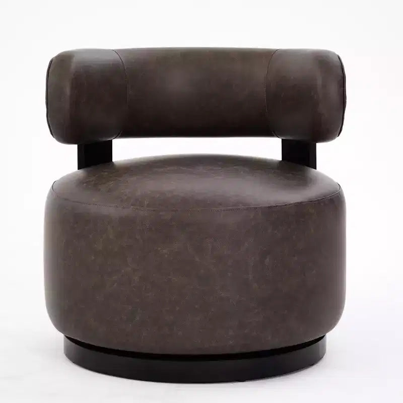 Poltrona girevole club Christopher Knight Home Emile in similpelle con struttura in legno di gomma