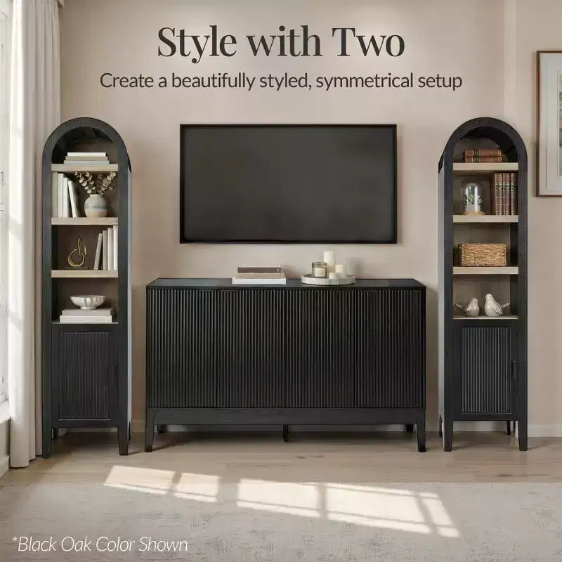 Mobile Contenitore Alto e Stretto Best Choice Products 72 con Scaffali Regolabili, Libreria Moderna ad Arco a 4 Livelli