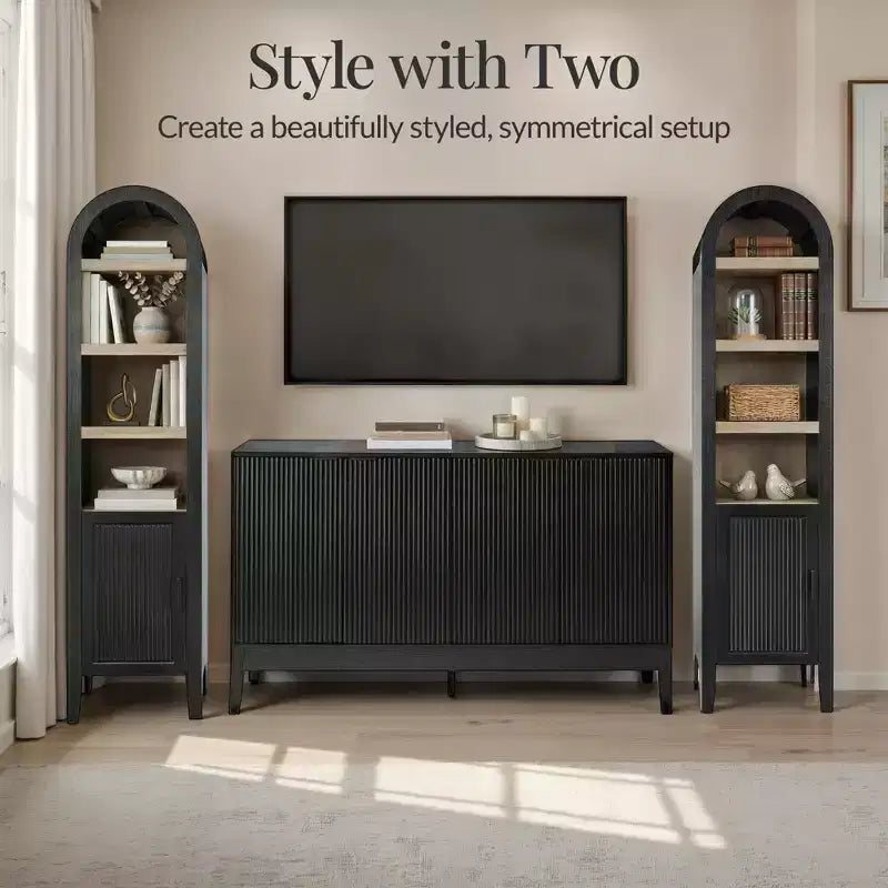 Mobile Contenitore Alto e Stretto Best Choice Products 72 con Scaffali Regolabili, Libreria Moderna ad Arco a 4 Livelli