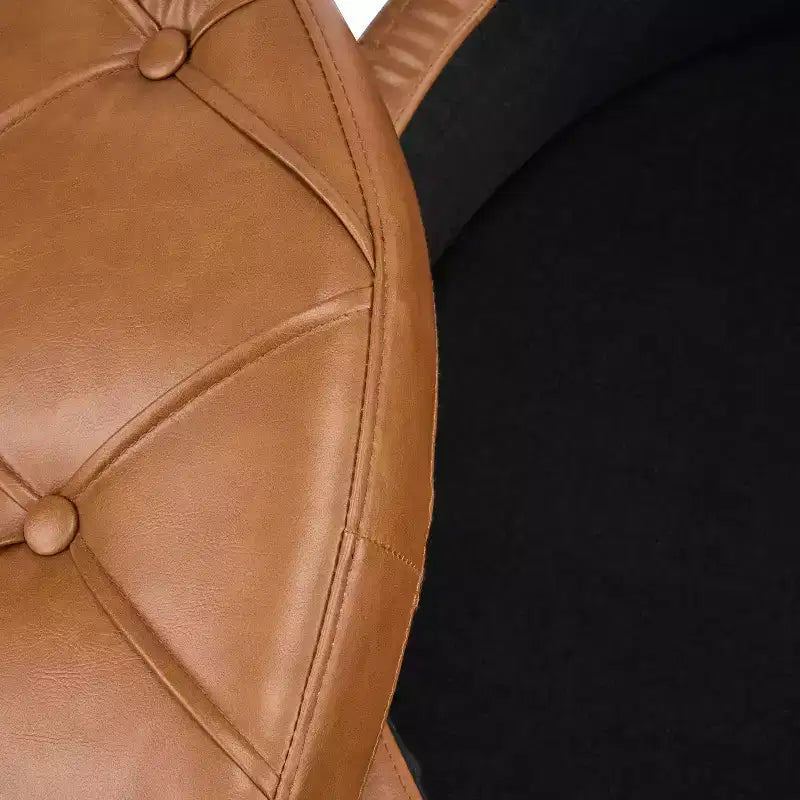Christopher Knight Home Javier Pouf contenitore rotondo moderno in legno imbottito con design trapuntato e coperchio reversibile